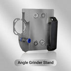 Arenzza angle grinder stand for tile with 45° chamfer cutting, showing the sturdy tool and adjustable guide for precise tile edging.