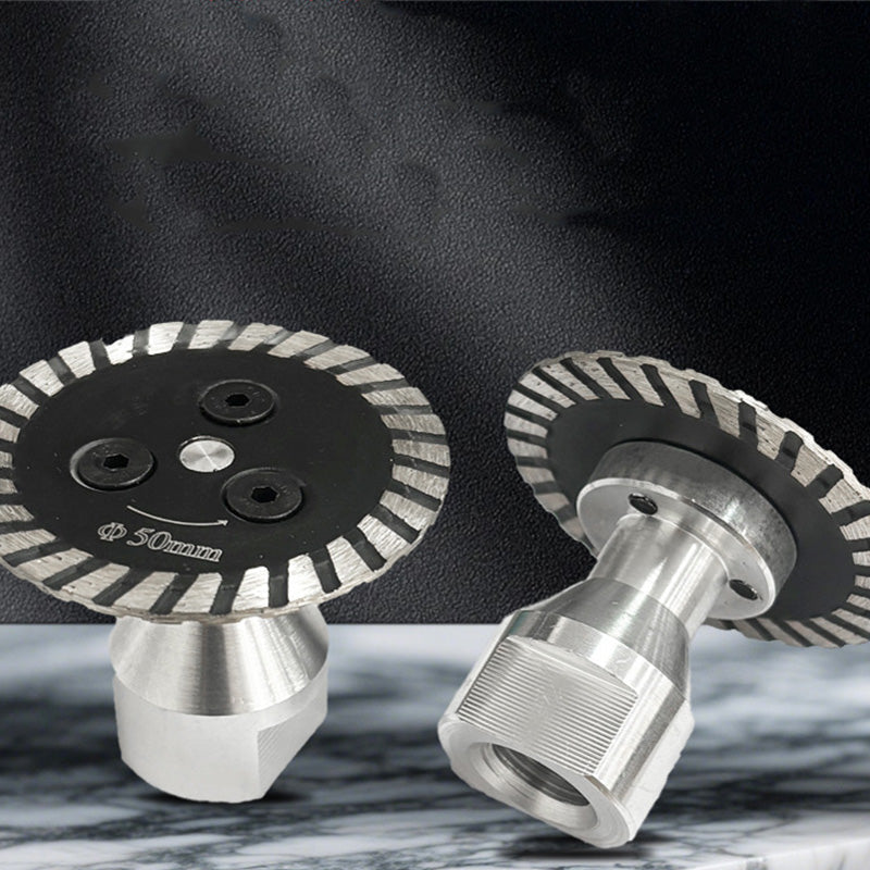 Arenzza M14 diamond blade for stone and tile, chip-free, hot-pressed, with M14 thread, shown mounted on a power tool.