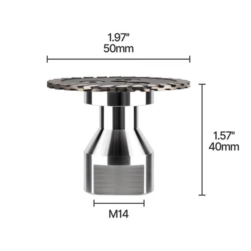 Arenzza M14 diamond blade for stone and tile cutting, featuring a hot-pressed, chip-free design with M14 thread attachment.