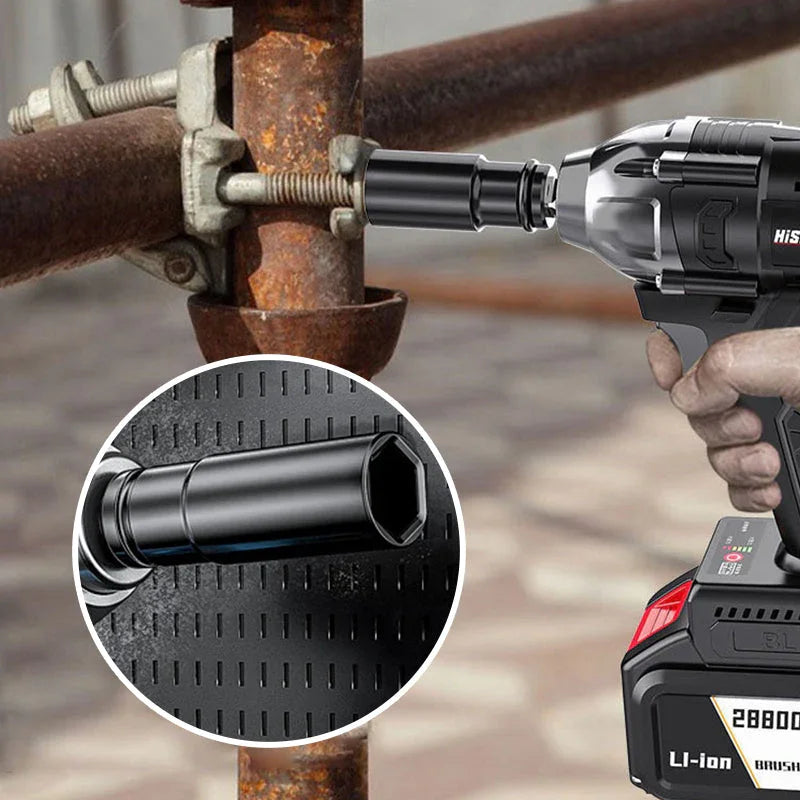 Arenzza brushless German motor electric wrench with 480Nm torque, 3-in-1 smart tool for home and auto repairs.