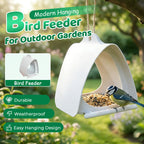 Aarenza modern hanging bird feeder with elegant design, made of durable materials, suitable for outdoor garden decoration and bird feeding.