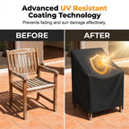 Arenzza outdoor dust-proof, water-resistant furniture cover in heavy-duty, windproof fabric protecting garden furniture outdoors.