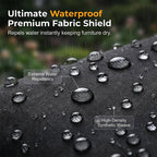 Arenzza outdoor dust-proof and water-resistant furniture cover in heavy-duty fabric, windproof and all-weather protection for garden furniture