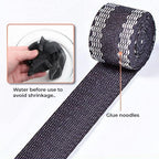 Arenzza tools for shortening pants edges, featuring a close-up of the gardening and tailoring tool in use.