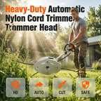 Arenzza automatic nylon cord trimmer head for garden tools, showing a durable plastic trimmer head with nylon cord for lawn trimming.