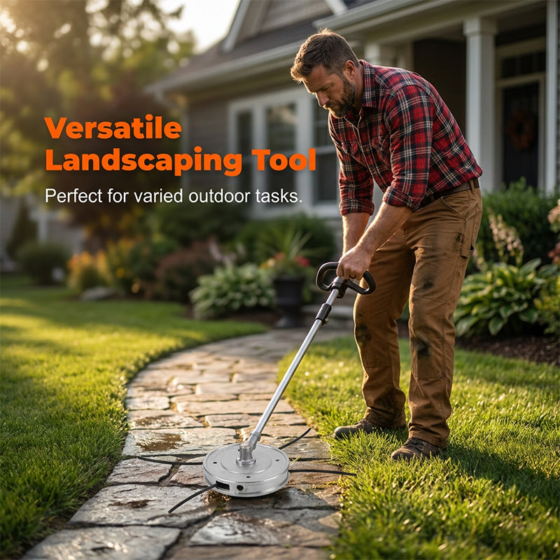 Arenzza automatic nylon cord trimmer head for garden tools, showing the durable plastic and metal components of the trimmer attachment.