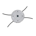 Arenzza automatic nylon cord trimmer head attached to a garden string trimmer, designed for efficient grass and weed trimming.