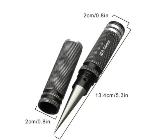 Arenzza multipurpose manual hole punch tool for tools and garden use, showing a close-up of the metal punch mechanism.