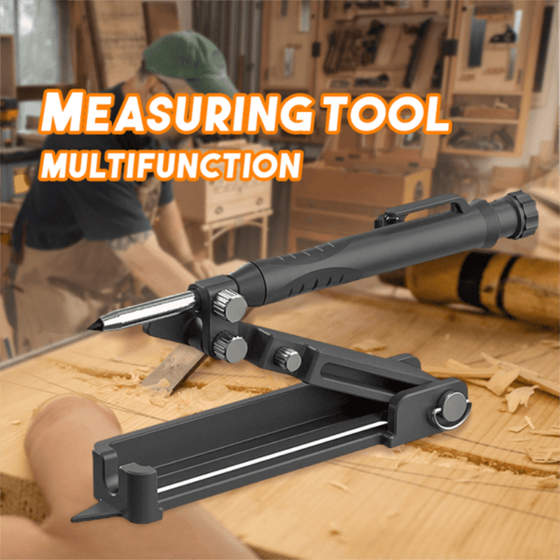 Arenzza multifunctional construction pencil tool with multiple features, shown in a close-up view on a workbench.