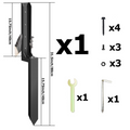 Arenzza heavy-duty fence post repair kit with rustproof tools for fixing loose or broken fence posts in a garden setting.
