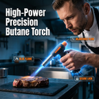 Arenzza Portable Multi-Function Butane Torch tools for gardening and cooking, showing a handheld torch with adjustable flame.