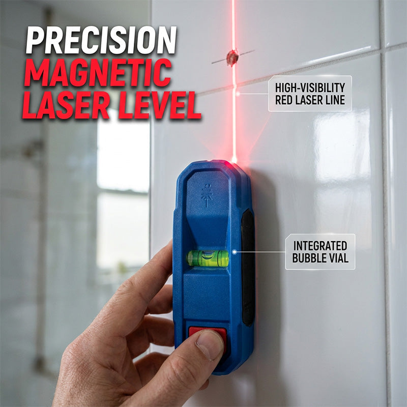 Arenzza 3-in-1 magnetic laser level and stud finder tool with digital display and magnetic base for precise wall measurements.
