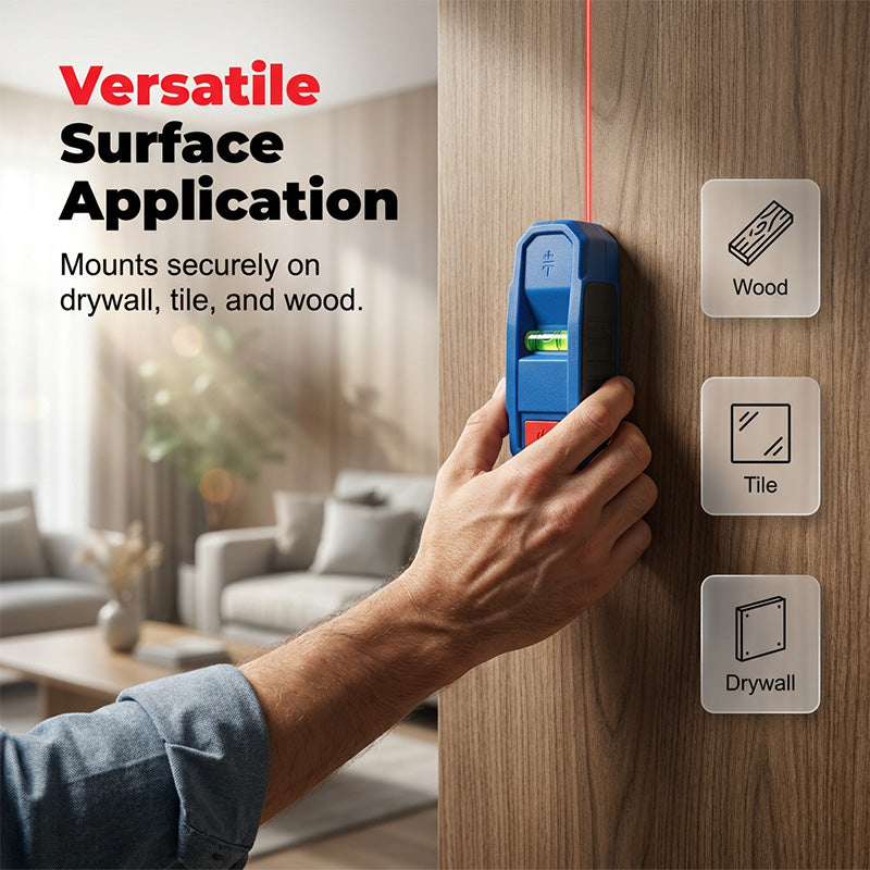 Arenzza 3-in-1 Magnetic Laser Level and Stud Finder tool, showing the device with laser and magnetic features for accurate wall measurements.