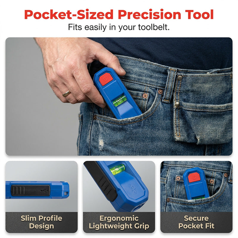 Arenzza 3-in-1 magnetic laser level and stud finder tool with digital display and magnetic base, ideal for construction and DIY projects.