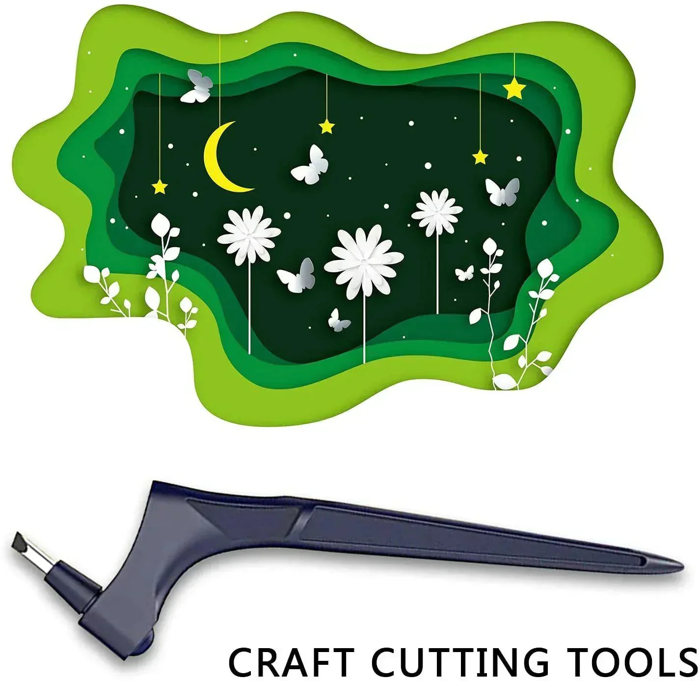 Arenzza craft cutting tools set with precision blades for arts and crafts projects, displayed on a white background.