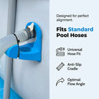 Arenzza Above Ground Pool Pipe Holder for tools and garden, showing durable plastic clip securing pool pipes in outdoor setting.