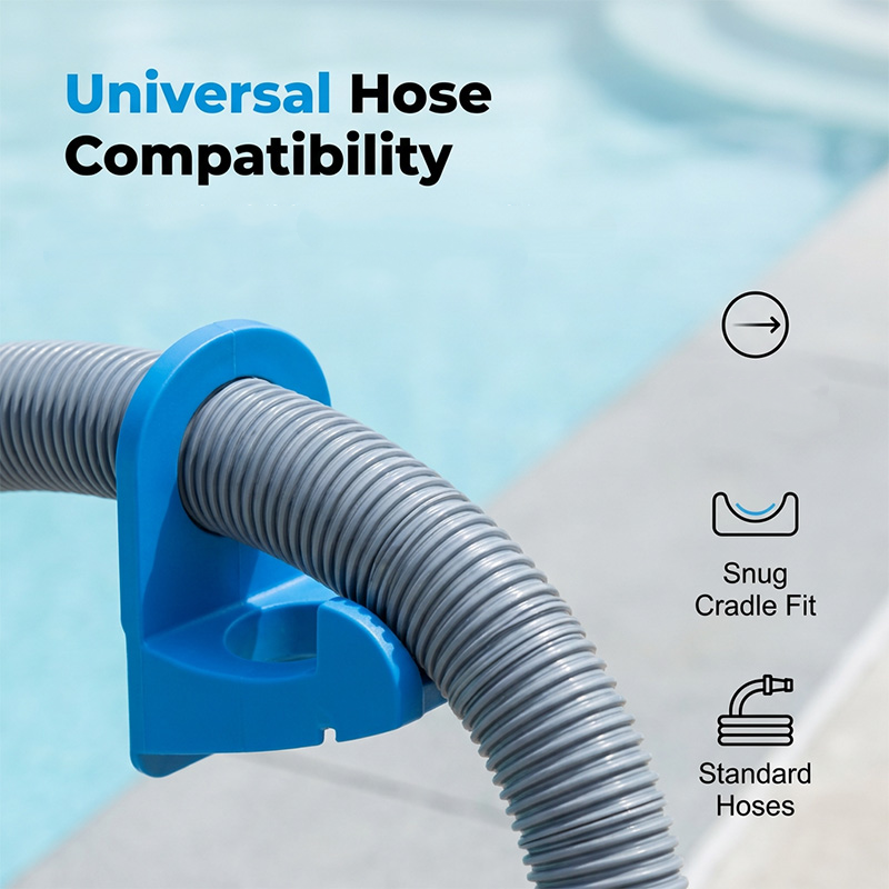 Arenzza above ground pool pipe holder made of durable tools and garden material, designed to secure pool pipes in place.