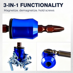 Arenzza 3-in-1 magnetic screwdriver head with ring, versatile tool for screws and garden repairs, shown in close-up.