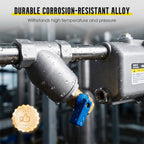Arenzza Zero Air Loss Automatic Drain Valve for tools and garden, showing a close-up of the valve with plumbing connections.