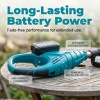 Arenzza cordless electric tiller with adjustable handle, heavy-duty blades, and long battery life for soil loosening and gardening.