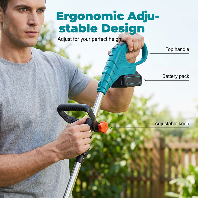 Arenzza cordless electric tiller with adjustable telescopic handle, heavy-duty blades, and long battery life for soil loosening.