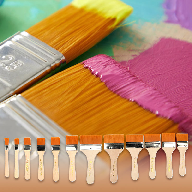 Arenzza Chip Paint Brush Set with multiple brushes for paints, stains, varnishes, and glues, displayed on a white background.