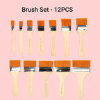Arenzza Chip Paint Brush Set with multiple brushes for paints, stains, varnishes, and glues, perfect for tools and garden projects.