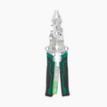 Arenzza multifunctional foldable wire stripping scissors with electrical testing features, designed for tools and garden use.