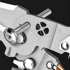 Arenzza multifunctional foldable wire stripping scissors with electrical test feature, showcasing a compact, black tool with sharp blades.