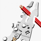 Arenzza multifunctional foldable wire stripping scissors with electrical testing features, perfect for tools and garden applications.