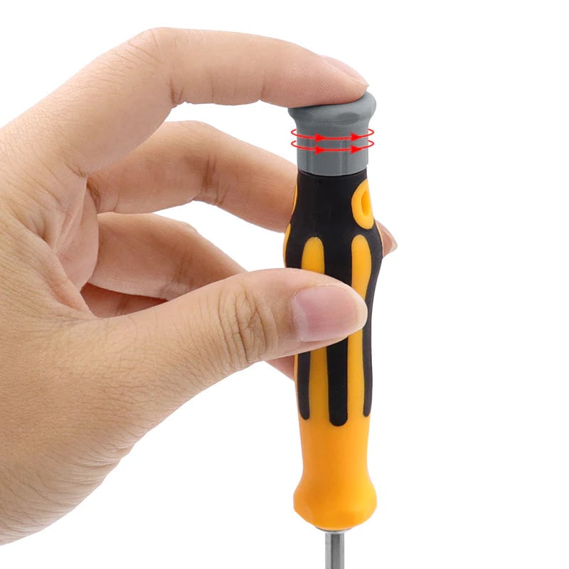 Arenzza multifunction screwdriver set with various screwdriver heads and tools, displayed on a white background.