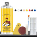 Arenzza multifunctional tile and stone crack repair kit with tools for repairing cracks in tiles and stone surfaces.