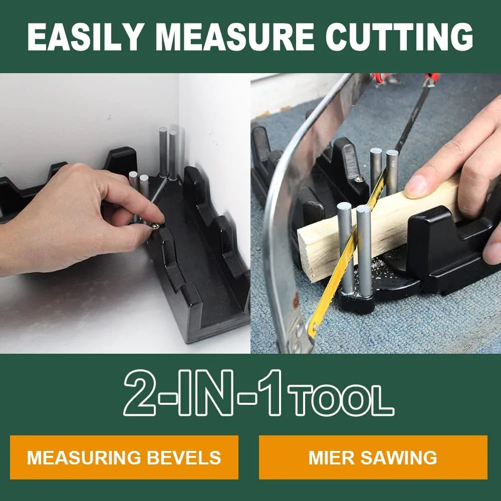Arenzza 2-in-1 measuring and miter saw tool for precise cuts, featuring a sturdy handle and adjustable components.