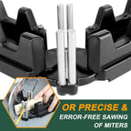 Arenzza 2-in-1 measuring and miter saw tool with digital display and adjustable angles, used for precise woodworking and carpentry.