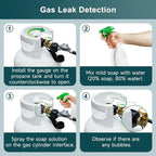 Arenzza propane level indicator tool for 5-20lb tanks, showing a clear gauge and easy-to-read display for monitoring fuel levels.
