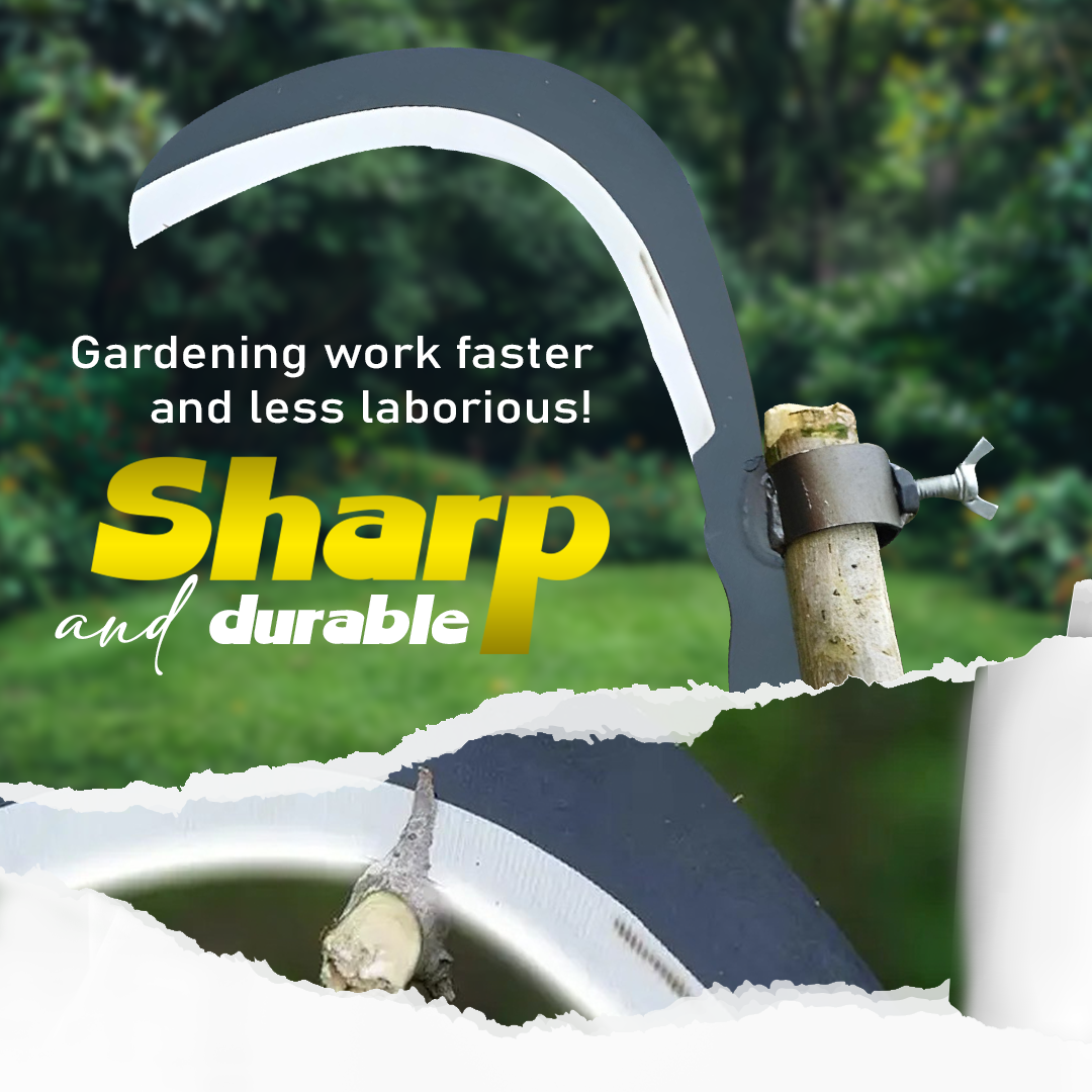 Arenzza multifunctional portable grass sickle cutter head for tools and garden work, shown in a close-up of the cutting blade.