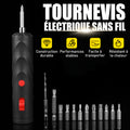 Aarenza cordless electric screwdriver with ergonomic handle and adjustable speed settings, perfect for home tools and DIY projects.
