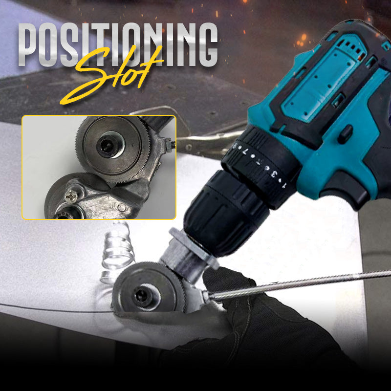 Arenzza electric drill plate cutter with metal gear, lightweight and safe, ideal for precise metal cutting in tools and garden projects.