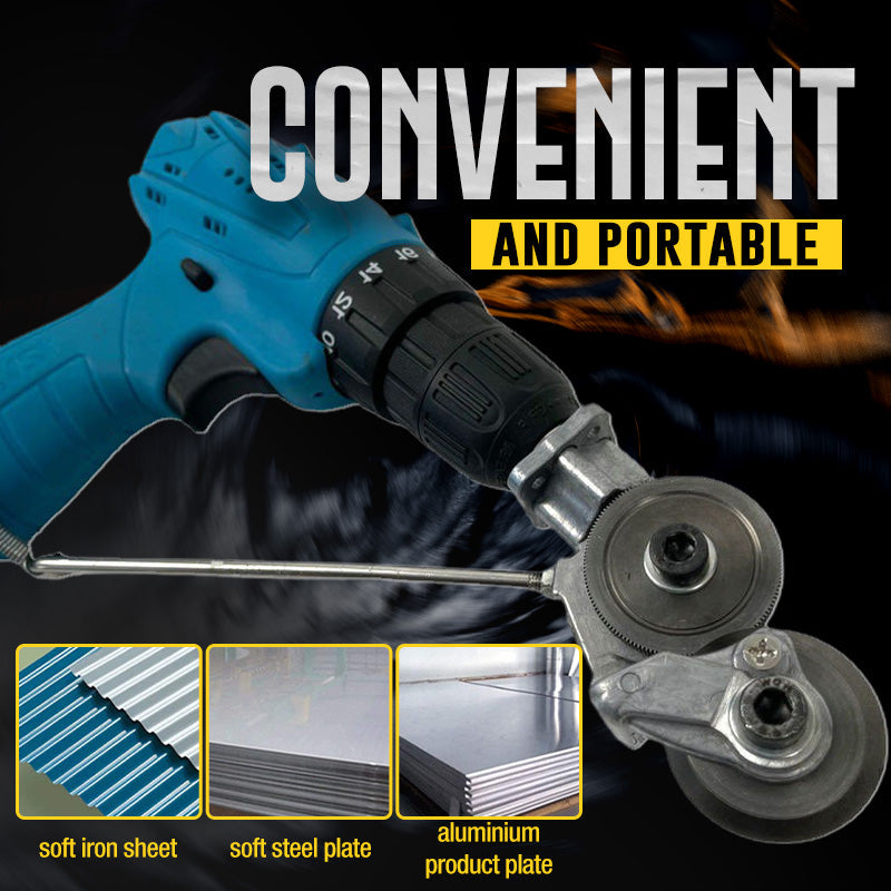 Arenzza electric drill and plate cutter tool for precise, safe metal cutting, featuring ergonomic design and lightweight construction.