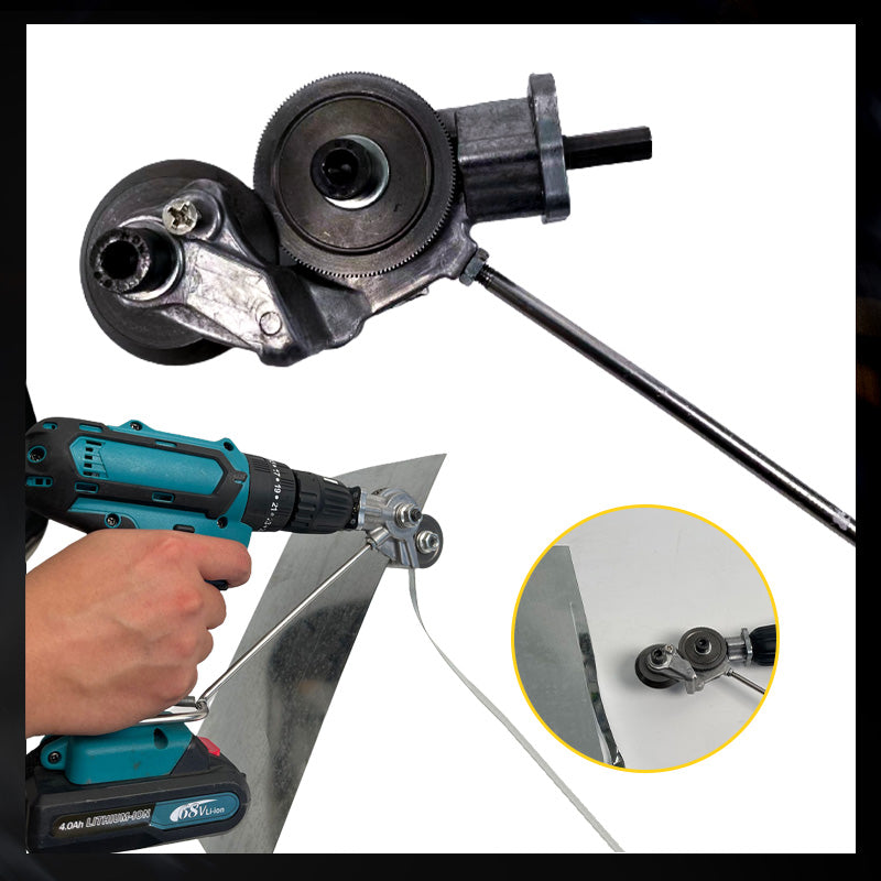 Arenzza electric drill plate cutter with metal gear, lightweight and safe for precise cutting in tools and garden projects.