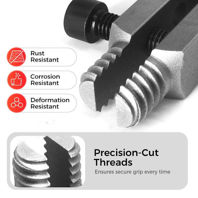 Arenzza multifunctional broken pipe extractor tool in hand, with metal construction and ergonomic handle for plumbing repairs.