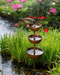 Arenzza Rain Catcher metal garden ornament, a plant support tool with bird design, for tools and garden decoration.