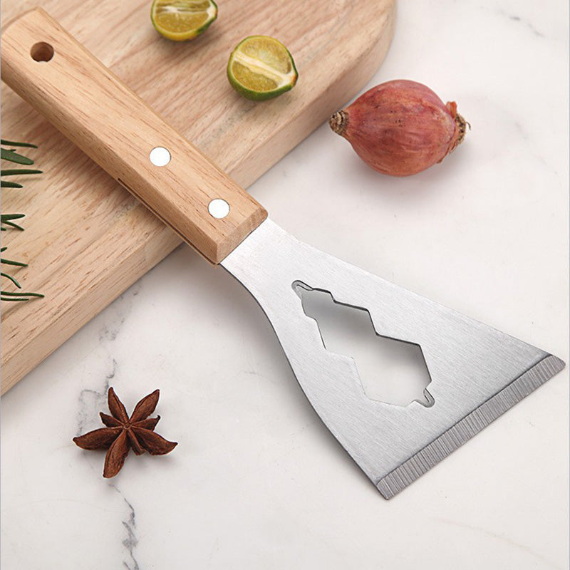 Arenzza multifunction putty knife with a wooden handle, ideal for tools and garden projects, showing the blade and wooden grip.