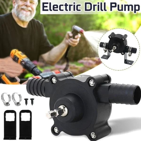 Arenzza self-priming transfer pump for tools and garden use, shown in a close-up with metal and plastic components.