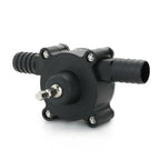 Arenzza self-priming transfer pump for tools and garden use, shown in a close-up with metal and plastic components.