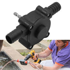 Arenzza self-priming transfer pump for tools and garden use, shown in a close-up image with metal body and inlet/outlet ports.
