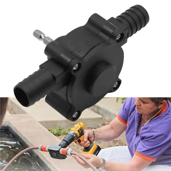 Arenzza self-priming transfer pump for tools and garden use, shown in a close-up image with metal body and inlet/outlet ports.