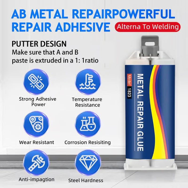 Arenzza heavy-duty industrial adhesive tube for tools and garden use, showing the black adhesive container with labeling.
