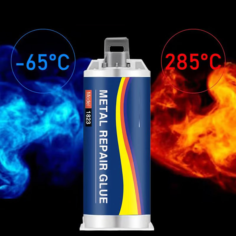 Arenzza heavy-duty industrial adhesive in a tube, ideal for tools and garden projects, shown with applicator tip ready for use.