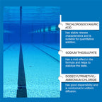 Arenzza swimming pool purifying liquid bottle for clear, fresh water in a tools and garden setting.
